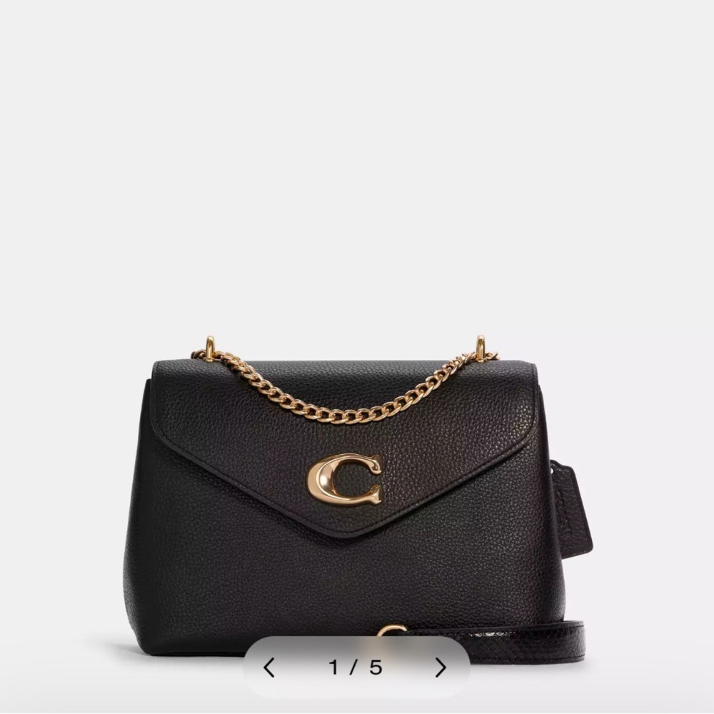 Coach Tammie Black Leather Shoulder Bag